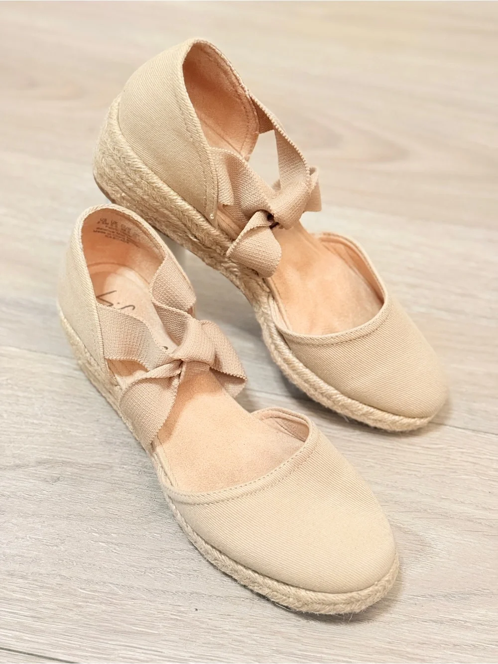 LifeStride velocity 2.0 Kascade Espadrille Wedge Sandal Tender Taupe 8.5M new